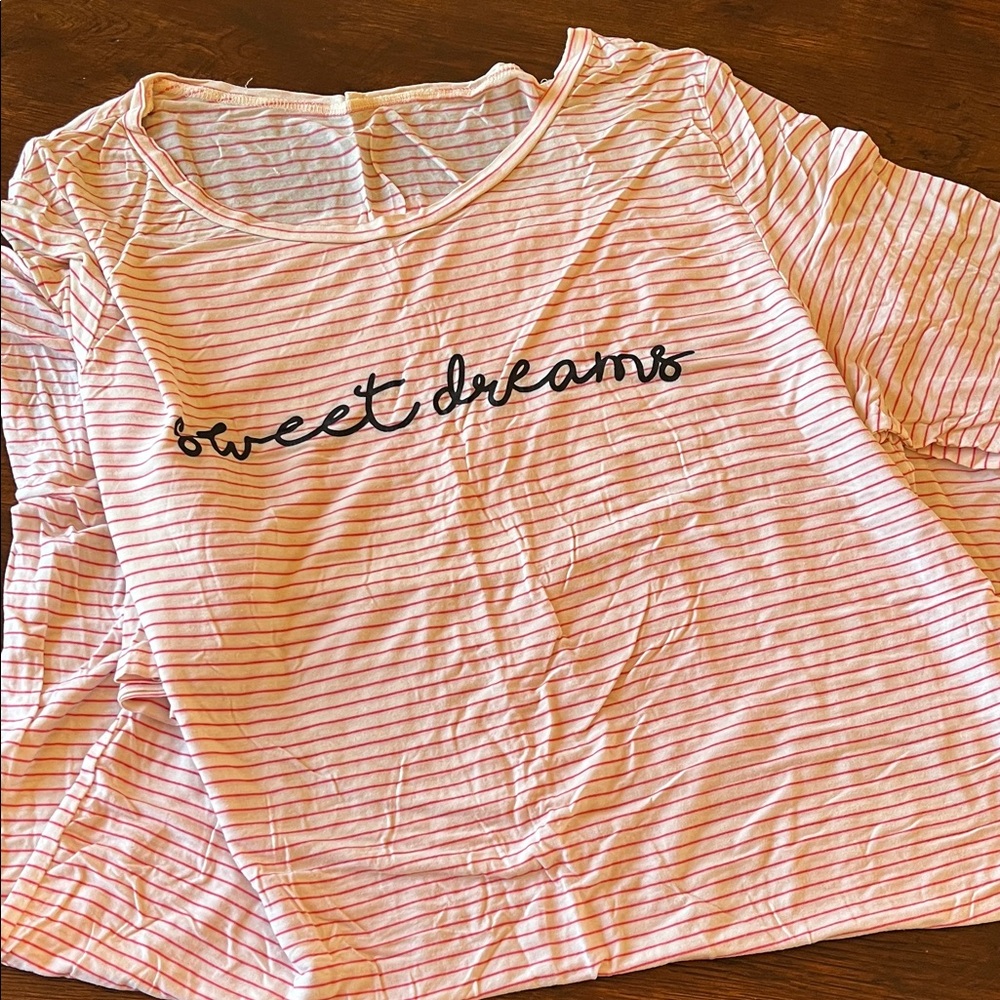 Striped Pink and White 'Sweet Dreams' nightgown